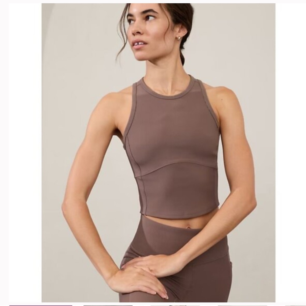 Women’s Brown Cropped Active Tank Top